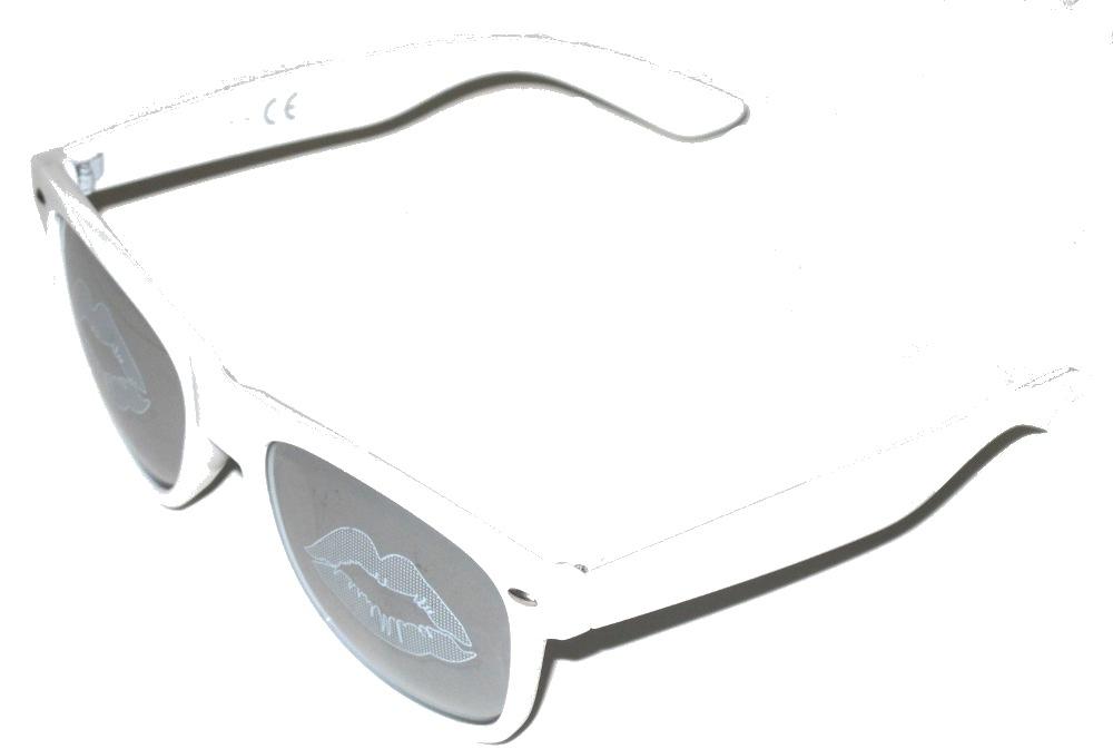 Sunglasses Retro - White Lips