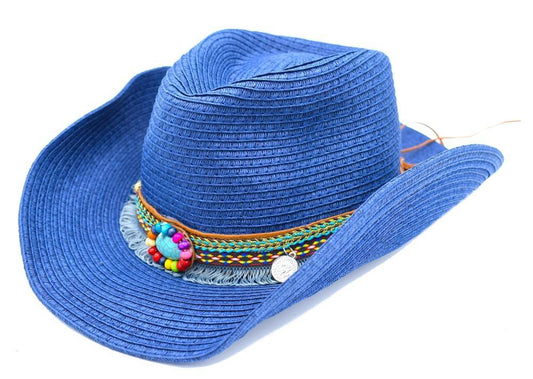 Sun hat pearls - blue 