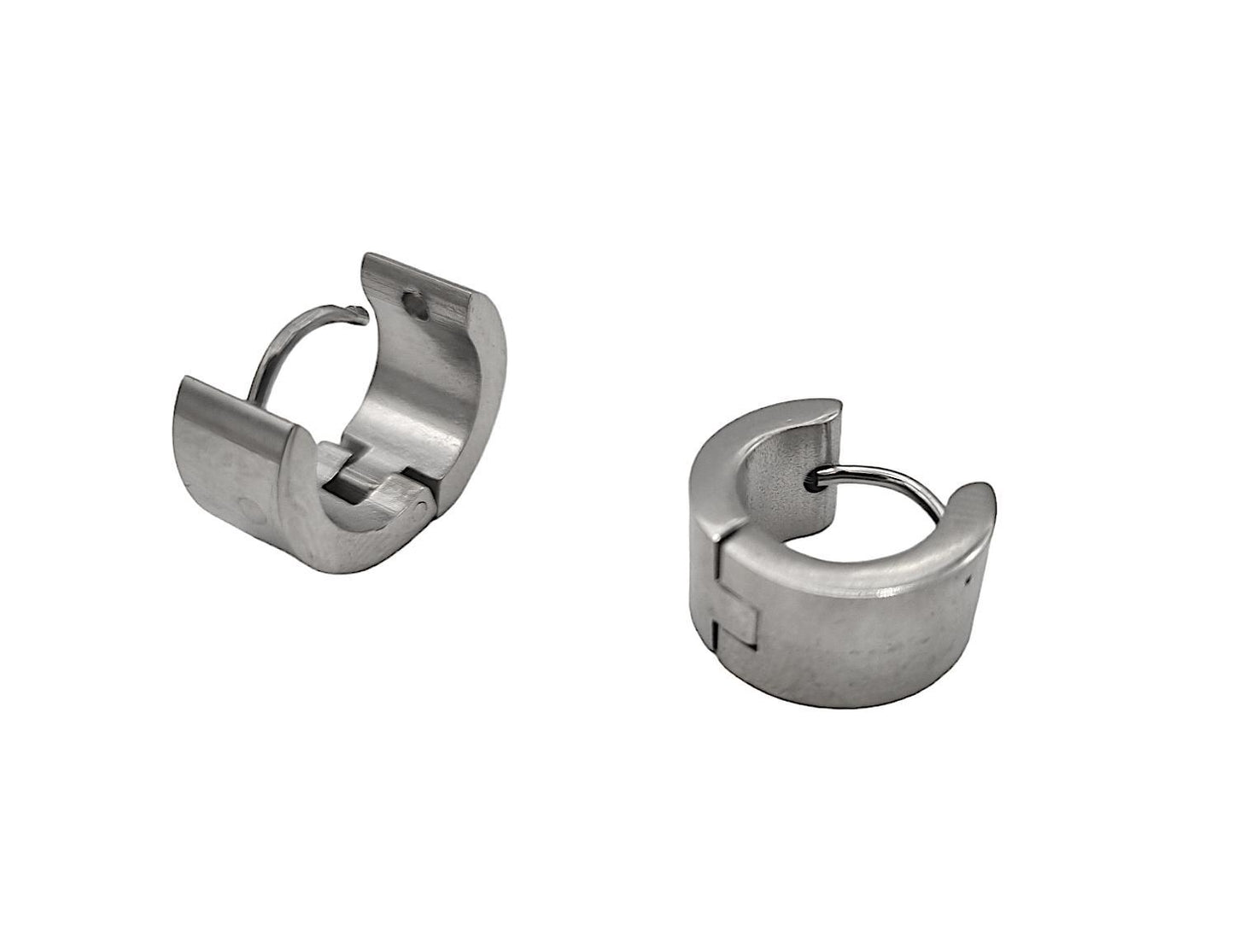 Polished steel earrings