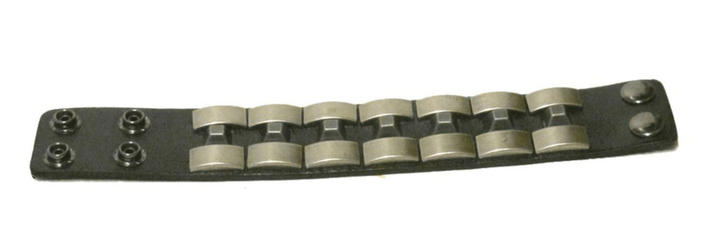 Black Leather bracelet with rivets