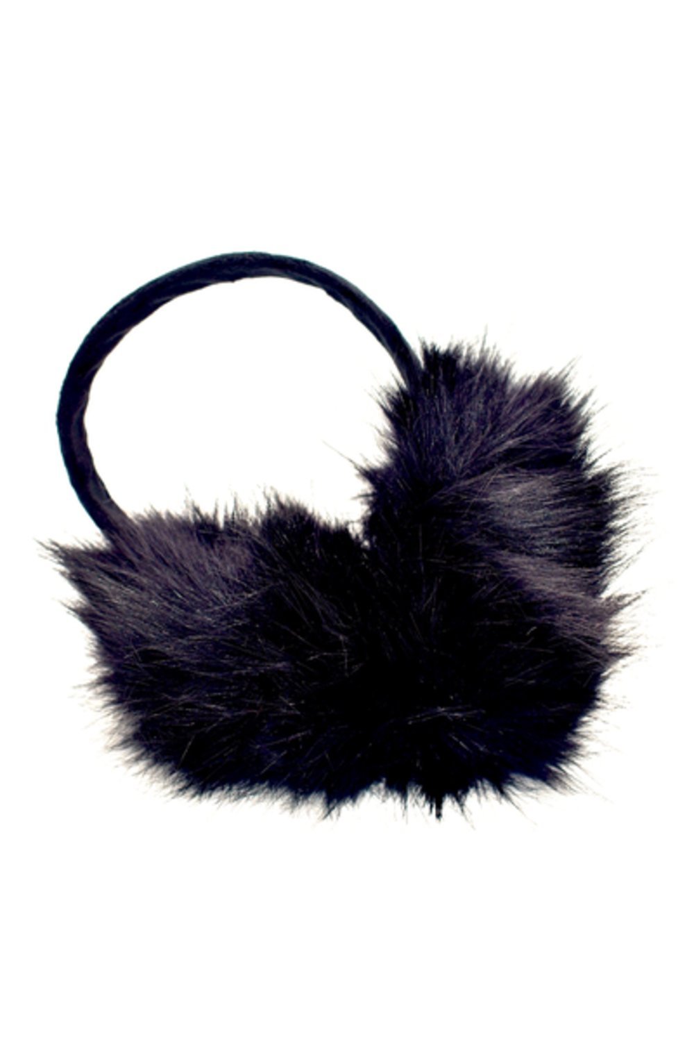 Svarta fluffiga öronmuffar –  produktbild – Hiprock