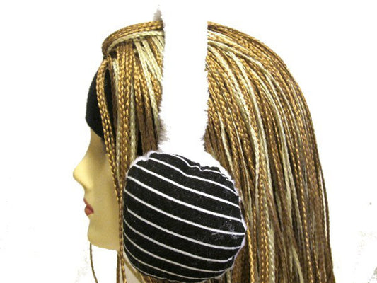 Black and white ear muffs