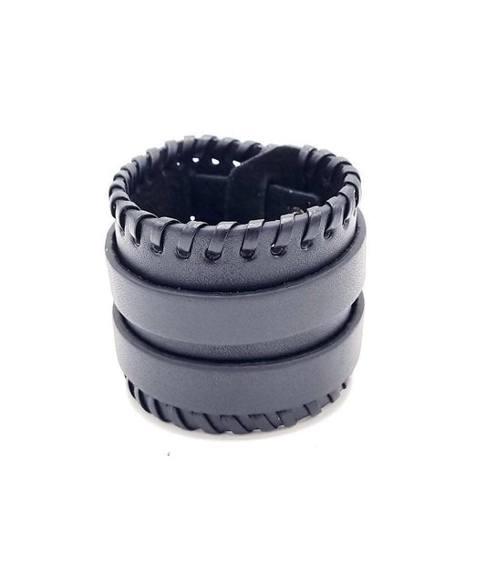 Svart armband med dubbla spännen