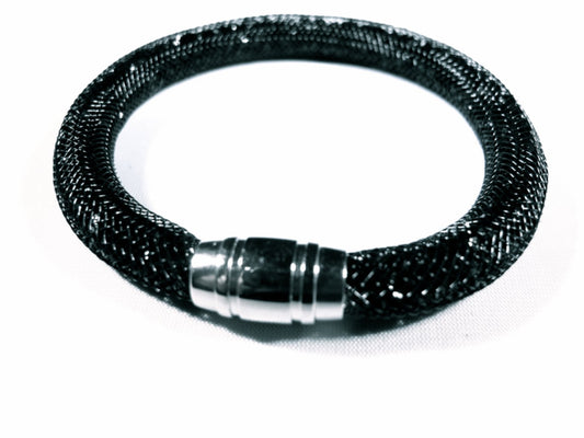 Black bracelet with black crystals