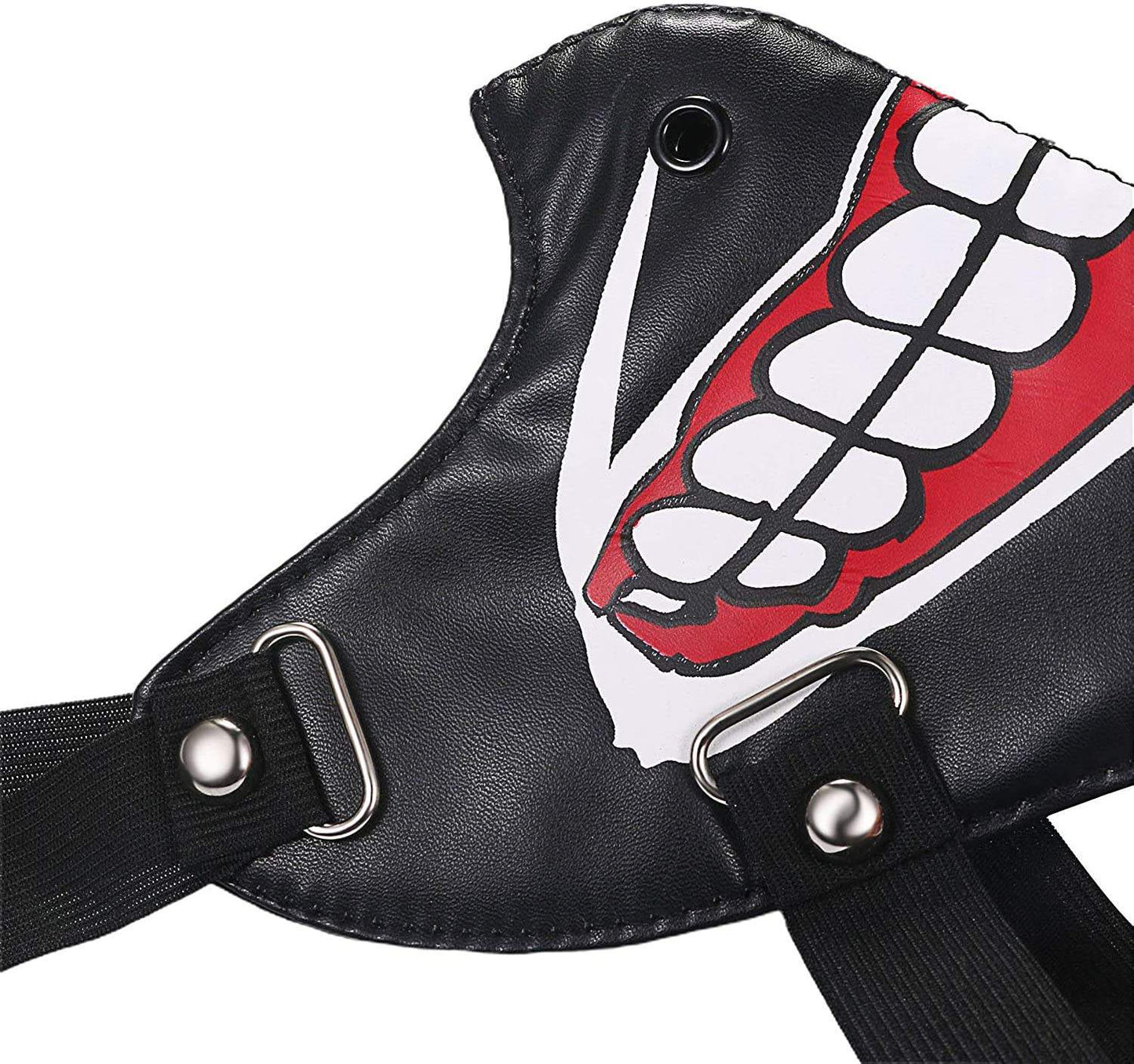 Svart halvmask läder mun med tänder –  produktbild – Hiprock