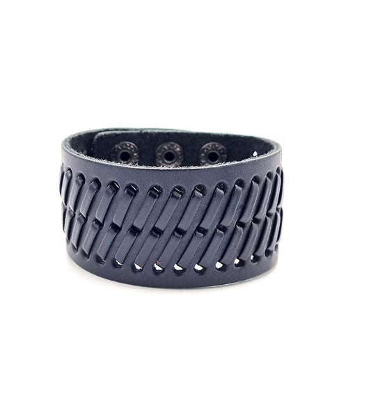 Svart läderarmband