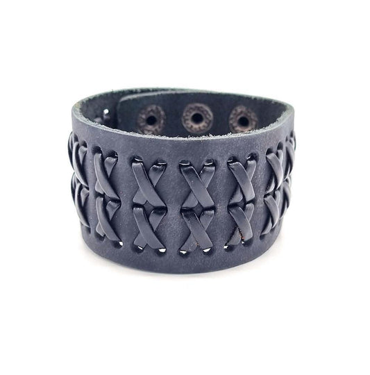 Svart läderarmband