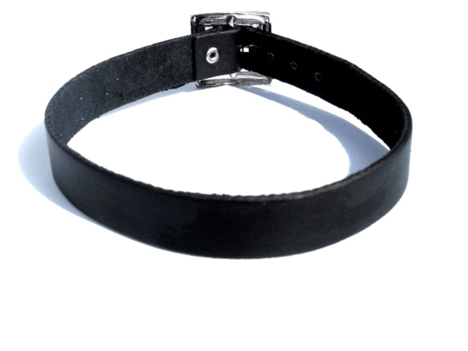 Svart läderhalsband –  produktbild – Hiprock