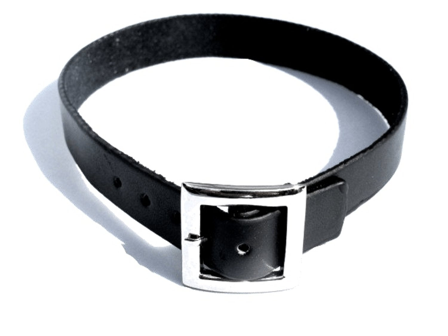 Svart läderhalsband –  produktbild – Hiprock