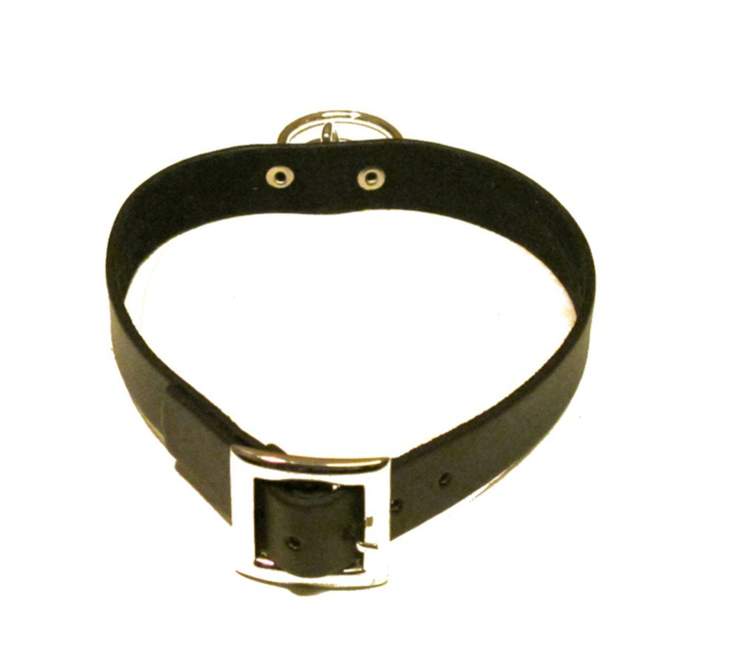 Svart choker med dubbla metallringar –  produktbild – Hiprock