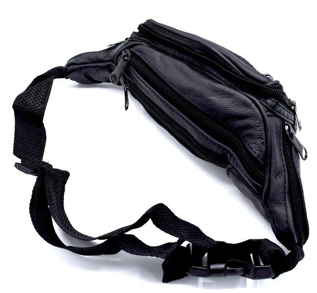 Svart magväska med många fack –  produktbild – Hiprock