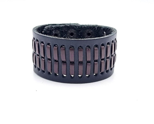 Svart och brun läderarmband