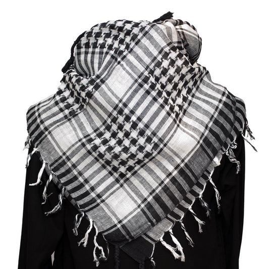 Svart och vit Keffiyeh sjal scarf –  produktbild – Hiprock