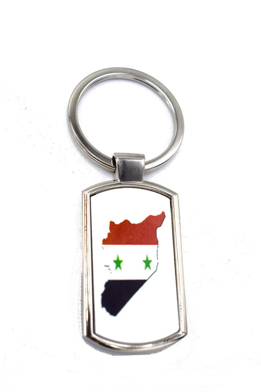 Syriens karta flagga nyckelring –  produktbild – Hiprock