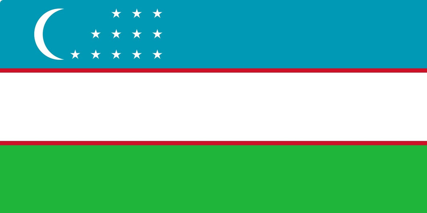 Uzbekistan flagga –  produktbild – Hiprock