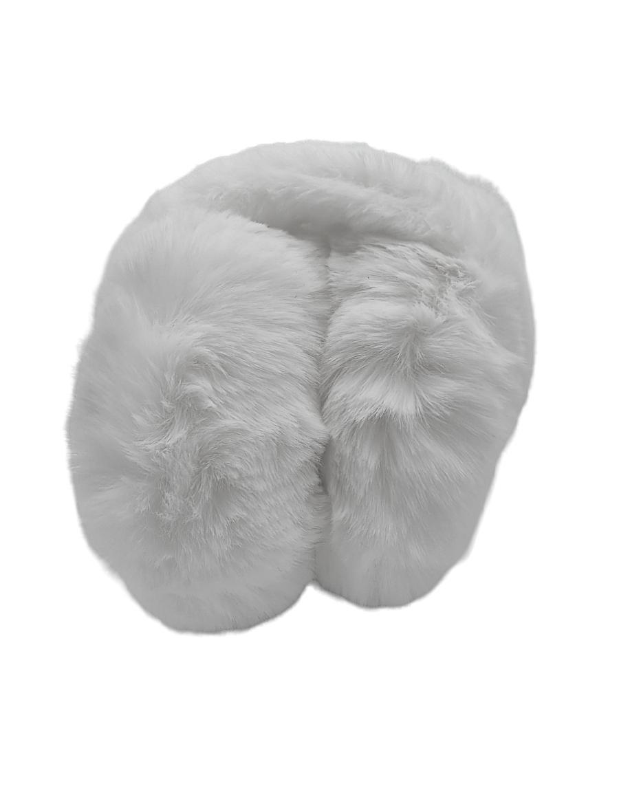 Vita fluffiga öronmuffar –  produktbild – Hiprock