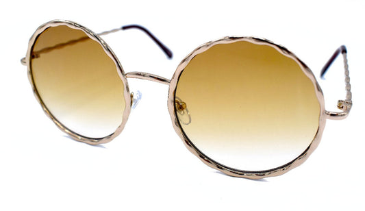 Wavy Round Sunglasses Brown