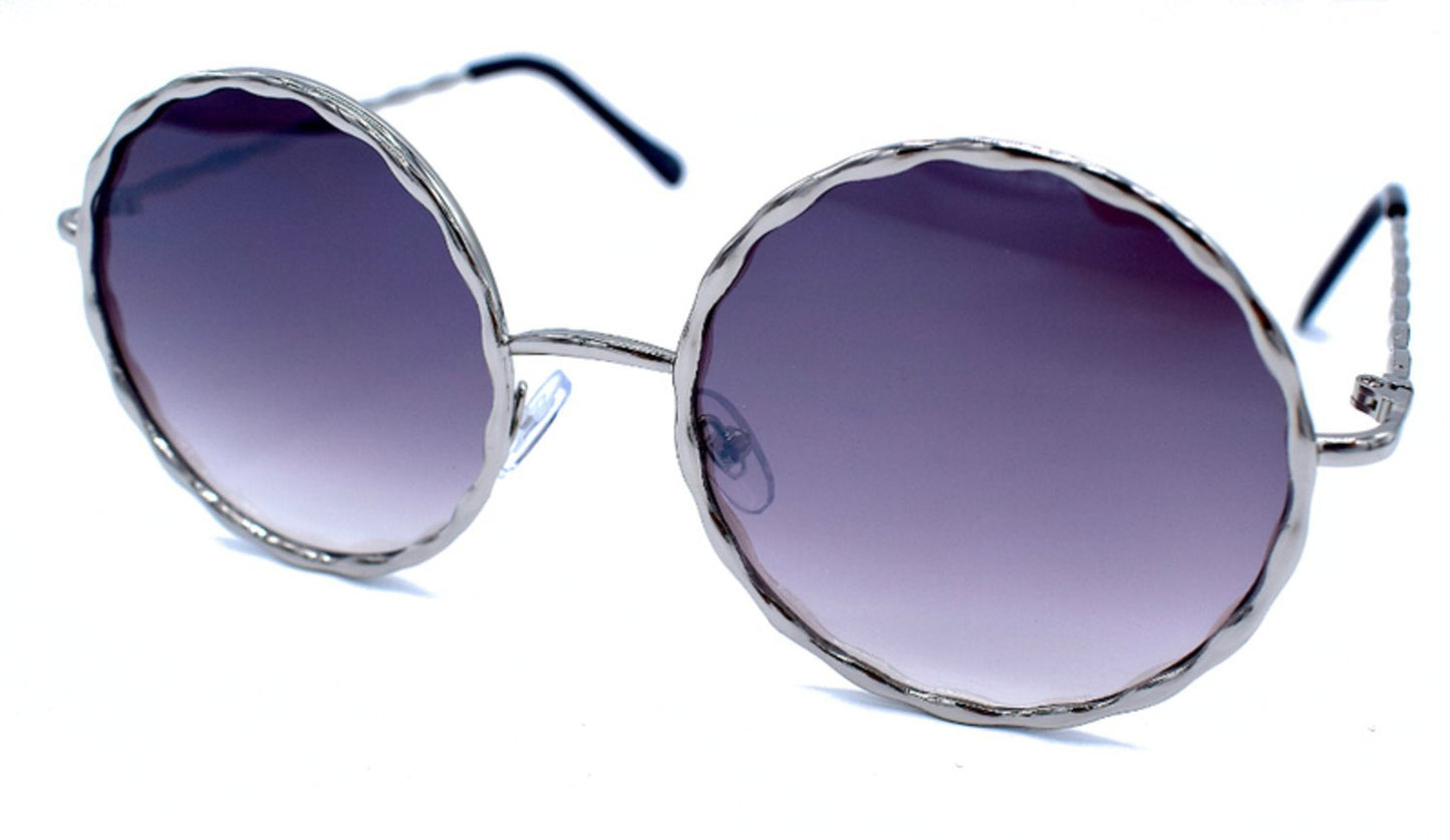 Wavy Round Sunglasses Dark