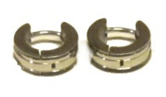 Earrings - Steel rings with black stripes