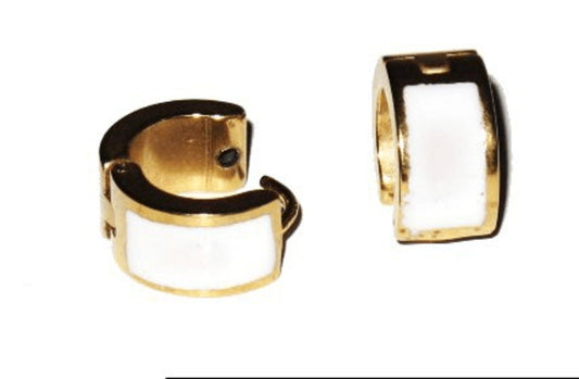 Earrings - Steel rings with white coating