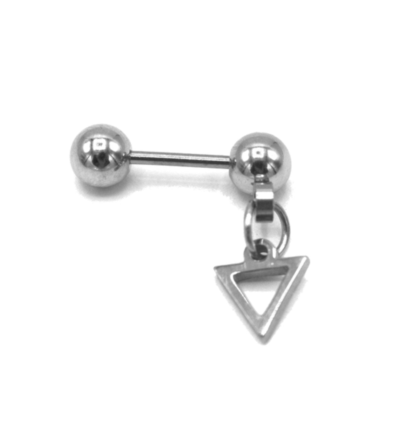 Earrings with hanging triangle