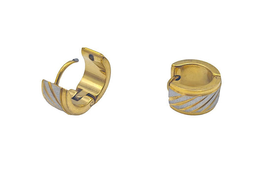 Earrings - grooved steel ring
